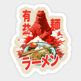 Japanese ramen street food Monster Sticker